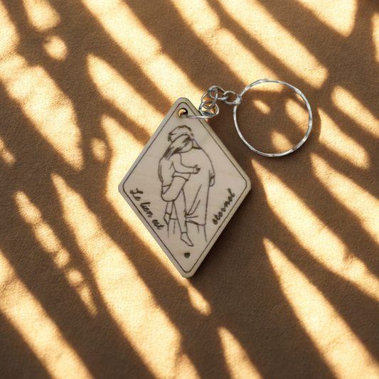 Porte-clé Papa et fille